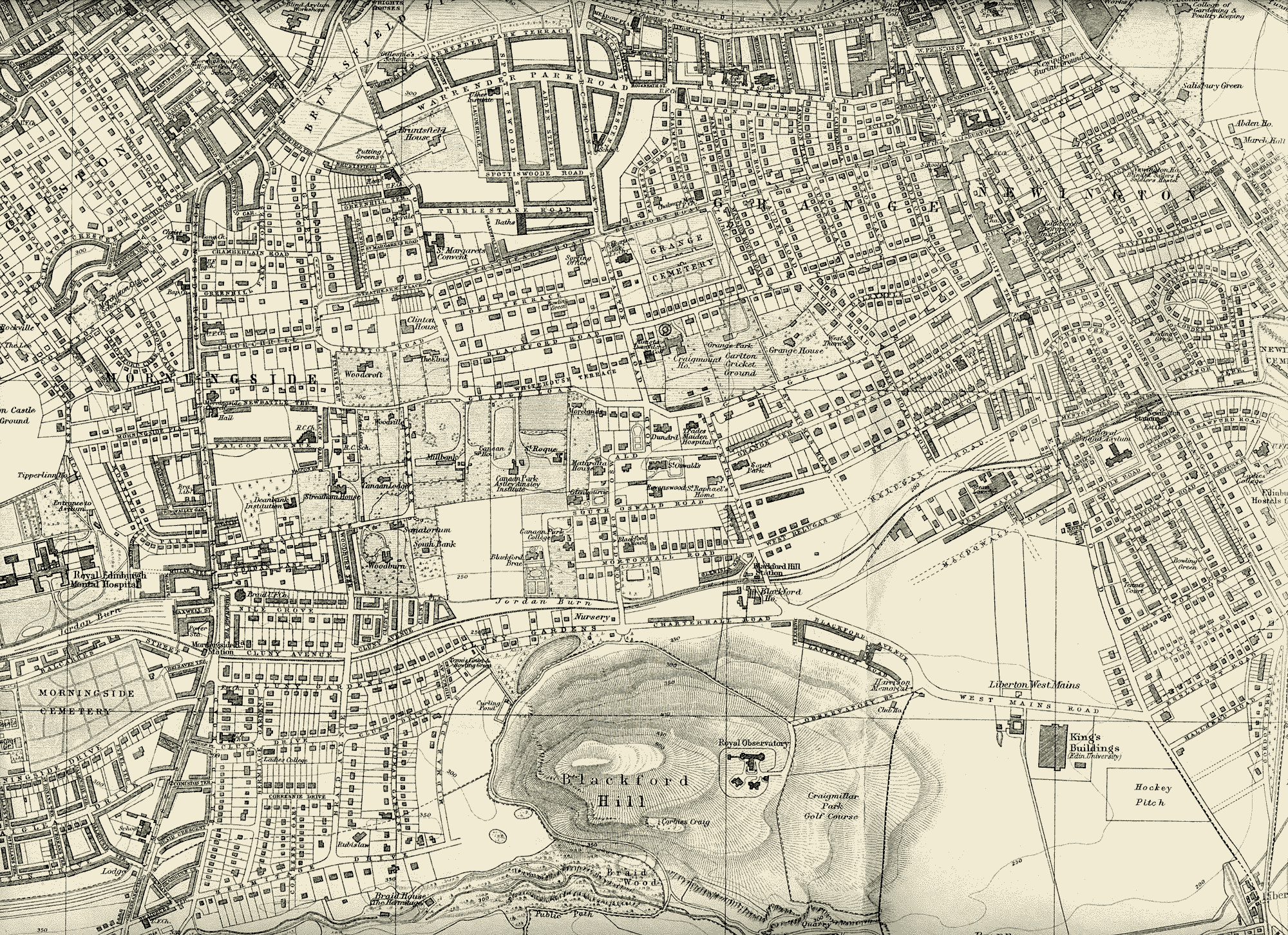 Edinburgh and Leith map, 1925  -  South Edinburgh section  -  Enlarged