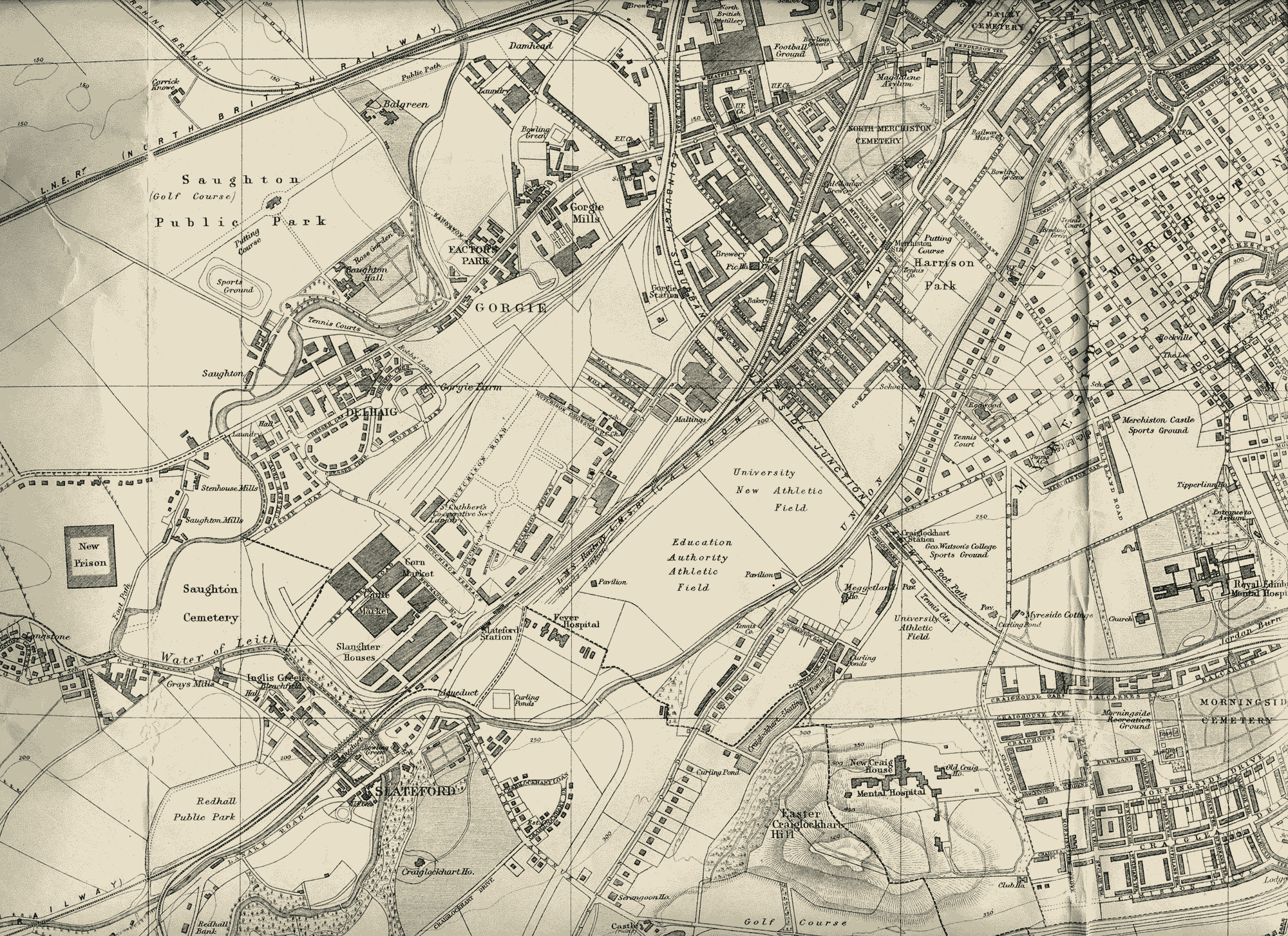 Edinburgh and Leith map, 1925  -  South-west Edinburgh section  -  Enlarged