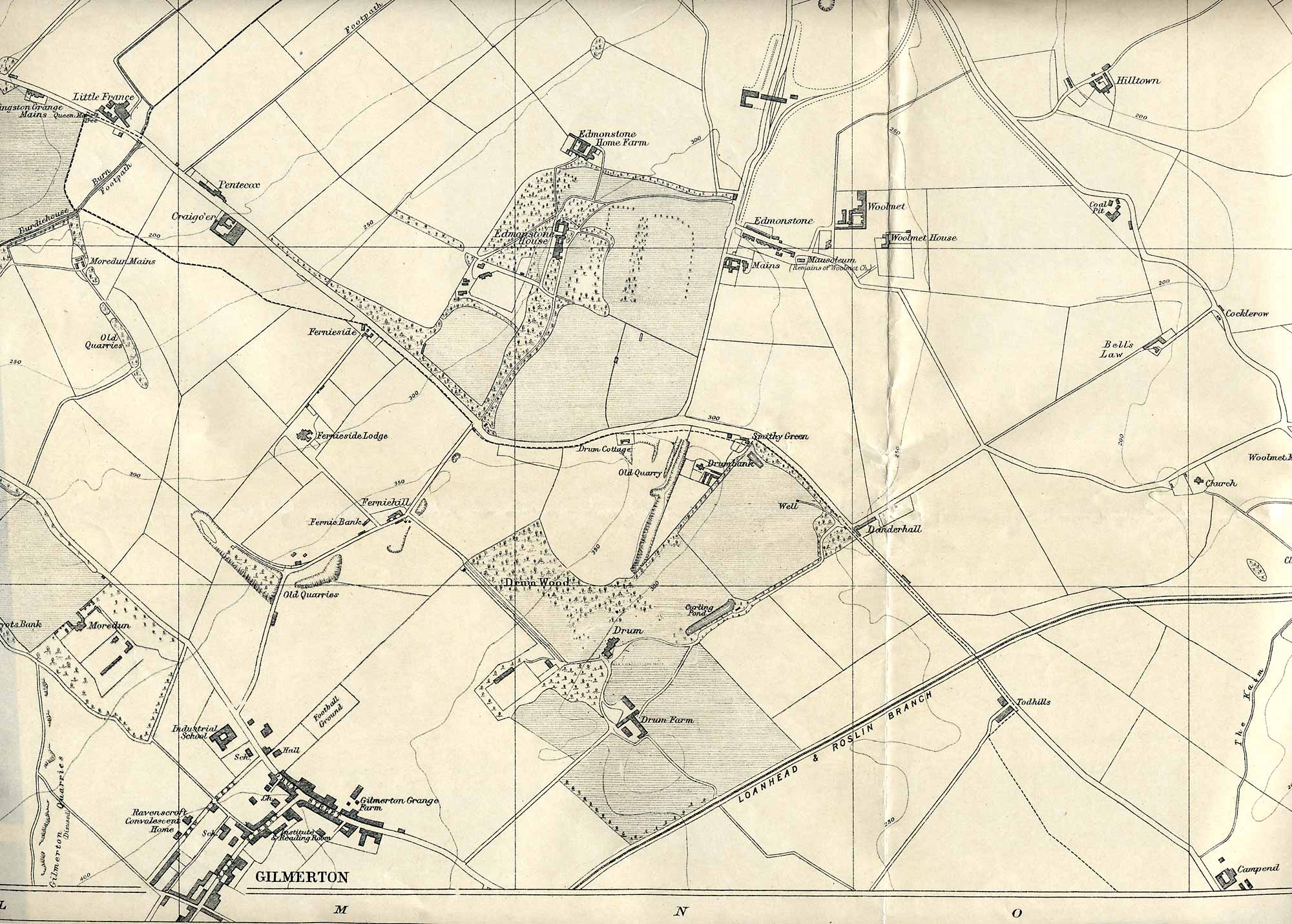 Edinburgh and Leith map, 1925  -  Gilmerton section  -  Enlarged