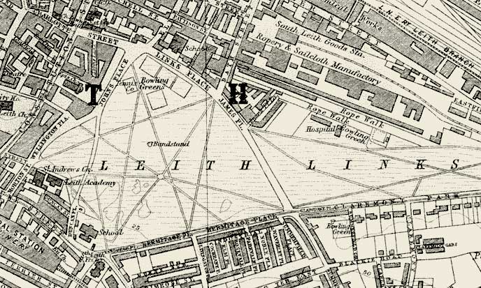 Edinburgh and Leith map, 1925  -  Leith Links