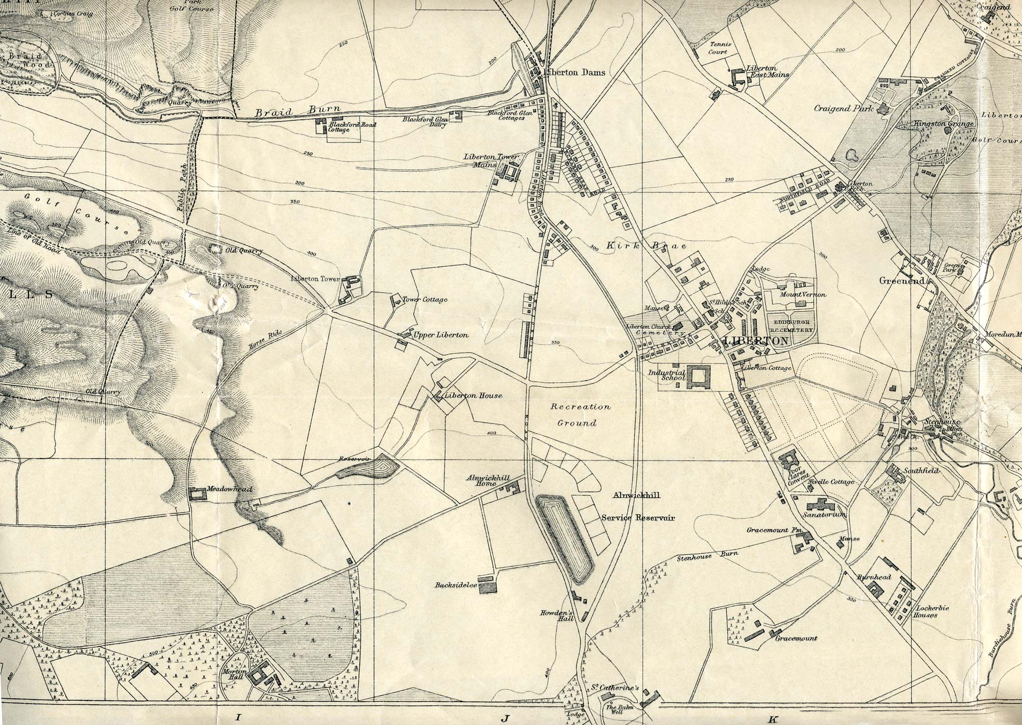 Edinburgh and Leith map, 1925  -  Liberton section  -  Enlarged