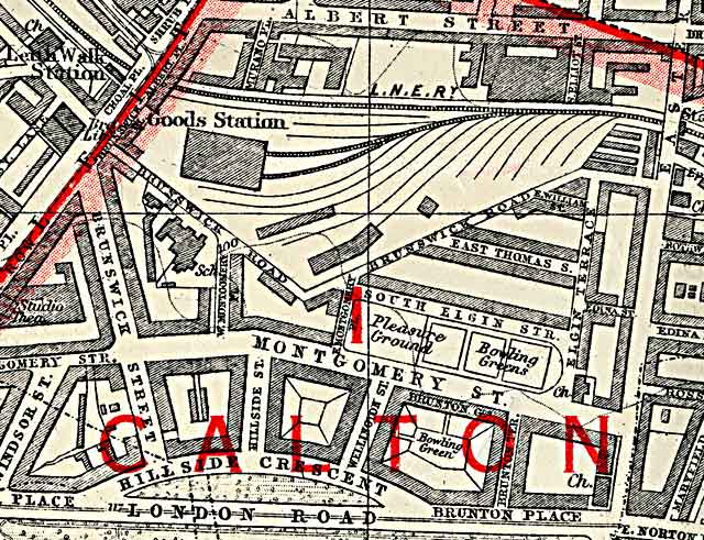 Edinburgh and Leith map, 1940  -  East Thomas Street and surrounding streets