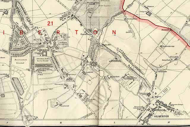 Edinburgh and Leith map, 1940  -  Gilmerton section