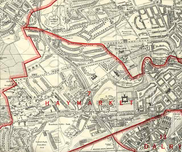 Edinburgh and Leith map, 1940  -  West Edinburgh section