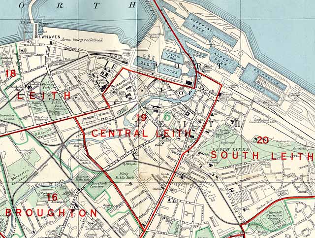 Edinburgh and Leith map, 1955  -  Leith