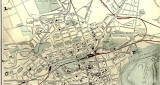Edinburgh and Leith map of Railways and Roads  -  1884  -  Zoom-in to Central section of the map