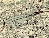 Edinburgh and Leith map of Roads and Railways  -  1884  -  Zoom-in to the City Centre