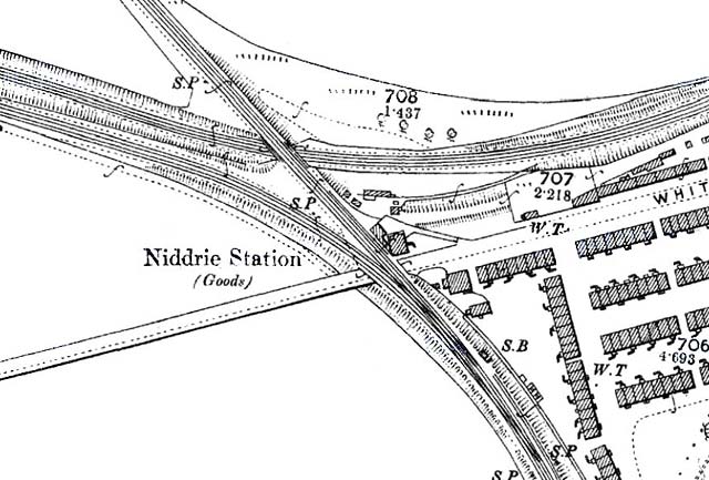 1895 map showing the location of Niddrie Station