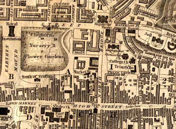Map of Edinburgh Waverley  -  1844