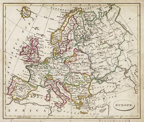Map of Europe  -  1813