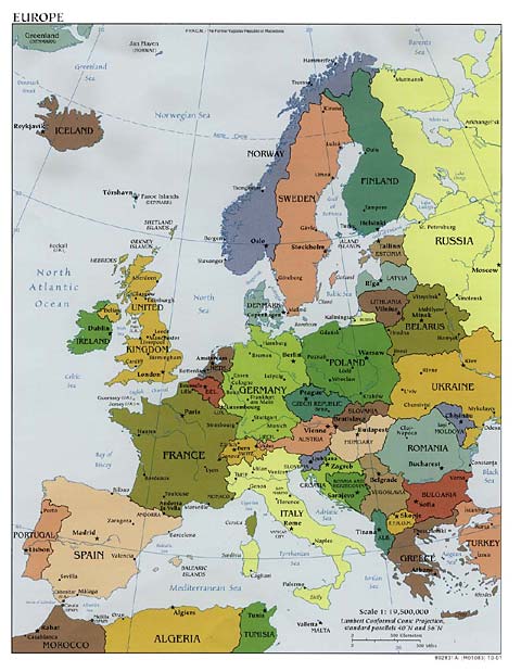 Map of Europe  -  2001