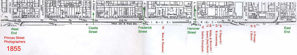 Map of Princes Street studios in 1855