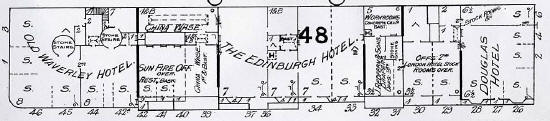 Map of nos 26 to 46 Princes Street, around 1900