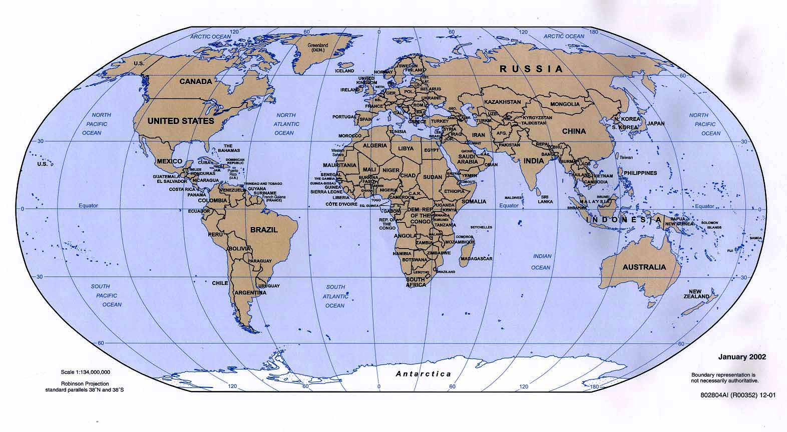 World Map With Equator