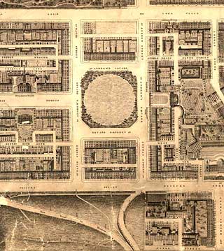 Detail from map of Edinburgh New Town  -   Kirkwood, 1819  -  First New Town, east section