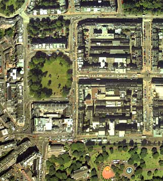 Detail from an aerial photograph of Edinburgh  -  XYZ Map Co, 2001  -  