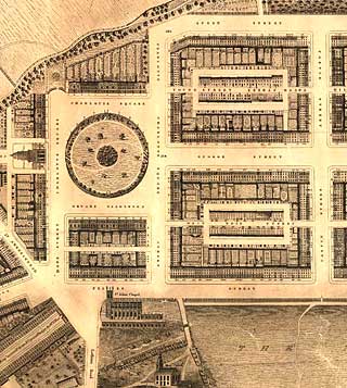 Detail from map of Edinburgh New town  -  Kirkwood, 1819  -  First New Town, west section