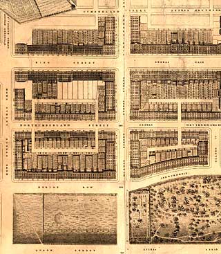 Detail from map of Edinburgh New Town  -  Kirkwood, 1819  -  Second New Town