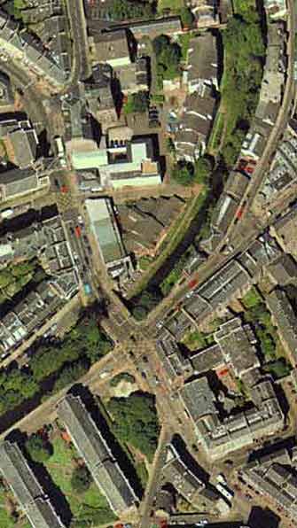 Detail from a digital map of Edinburgh  -  XYZ Digital Map Co  -  Stockbridge