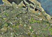 Edinburgh aerial view, 2001  -  Leith section