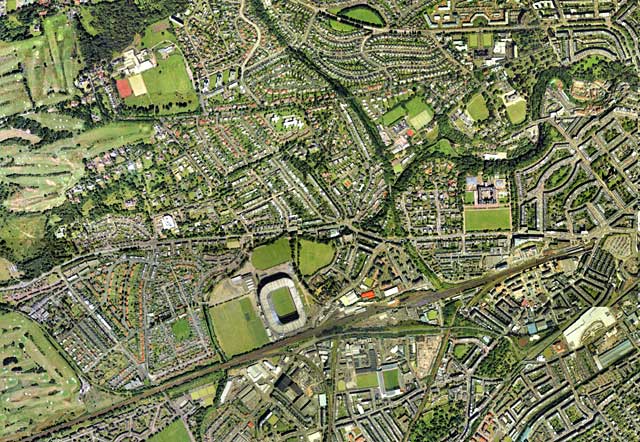 Edinburgh aerial view, 2001  -  West Edinburgh Section