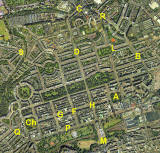 Aerial View of Edinburgh New Town with key to areas connected with the Central Edinburgh Traffic Management scheme