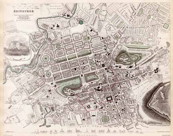 Map  - Edinburgh  -  1844  -  Produced for the Society for the Diffusion of Useful Knowledge