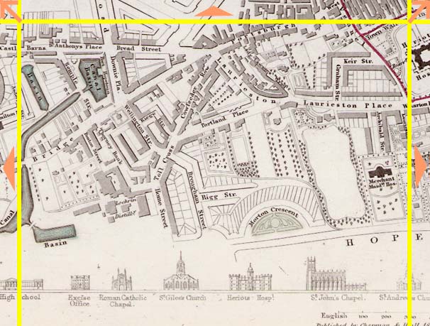 Edinburgh  -  1844  -  Map produced for the Society for the Dissemination of Useful Knowledge  -  Section N