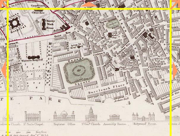 Edinburgh  -  1844  -  Map produced for the Society for the Dissemination of Useful Knowledge  -  Section O