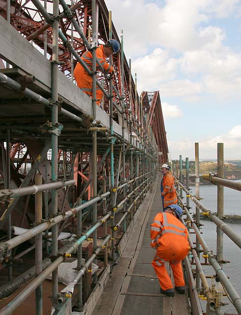 Workers on the Forth Rail Bridge