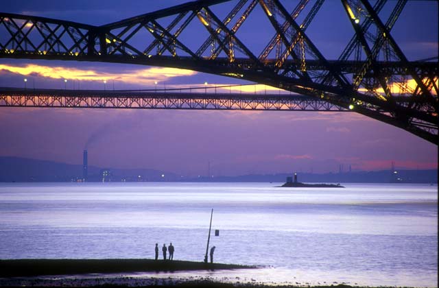 The Forth Bridges  2  -  Fugures on the Shore