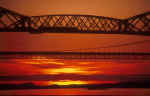 The Forth Bridges  1  -  Sunset with Train