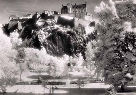 Edinburgh Castle and Princes Street Gardens  -  Infra-red Photo