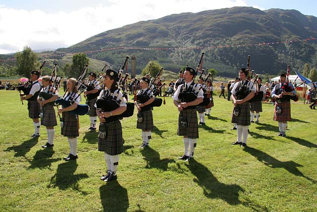Scottish Highland Games  -  Glenfinnan  -  20 August 2005  -  The Pipe Band