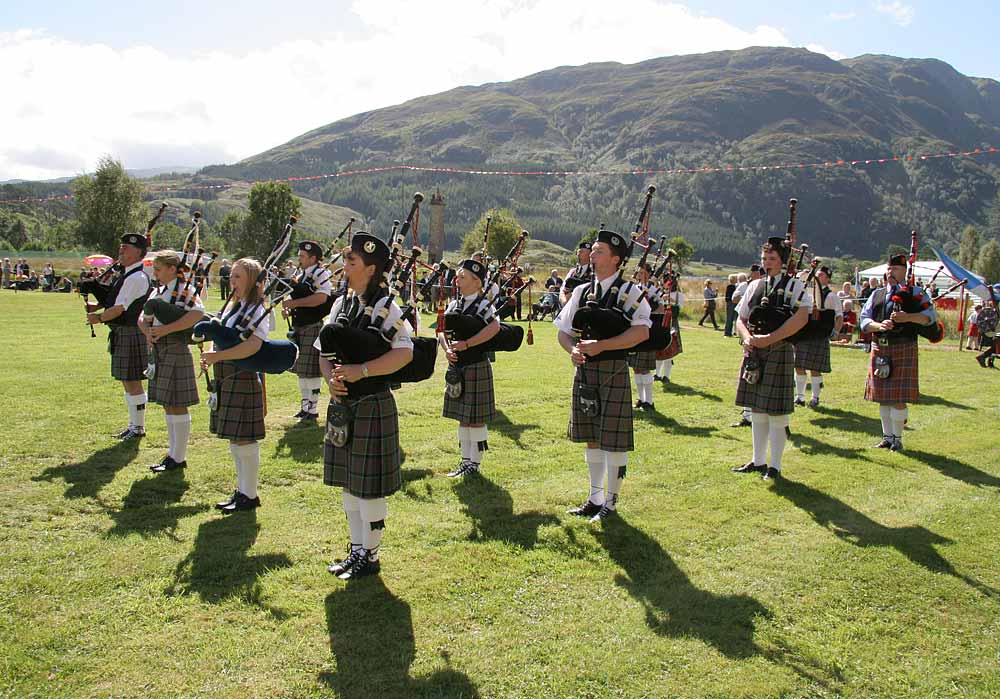 Scottish Highland Games  -  Glenfinnan  -  20 August 2005  -  The Pipe Band