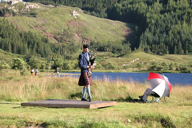 Scottish Highland Games  -  Glenfinnan  -  20 August 2005  -  The Piper