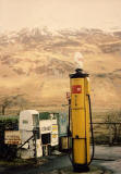 An old Shell petrol pump in the Scottish Highlands  -  still in use in the 1980s