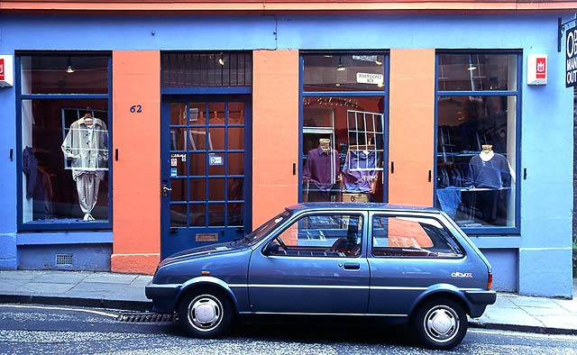 Shop and Car at 62 Candlemaker Row, Old Town, Edinburgh