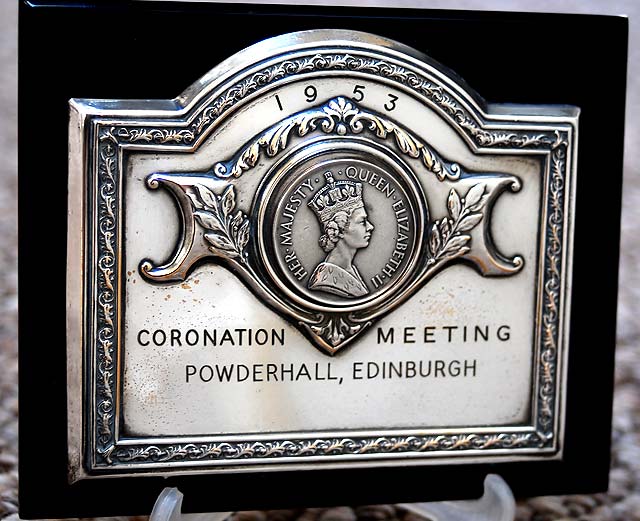 Plaque  -  Coronation Meeting, Powderhall, 1953.  What is known about this plaque?