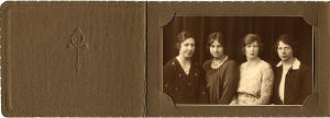 Folder to hold postcard size portrait from Burlington Studio -  folder open