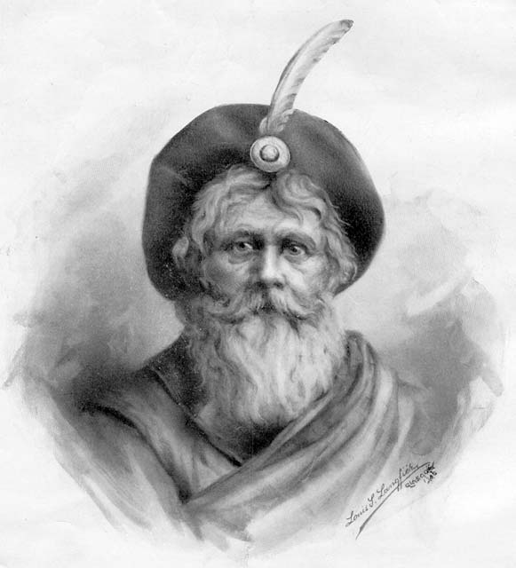 A sketch by Louis Saul Langfier  -  "A Hielan' Chieftain"