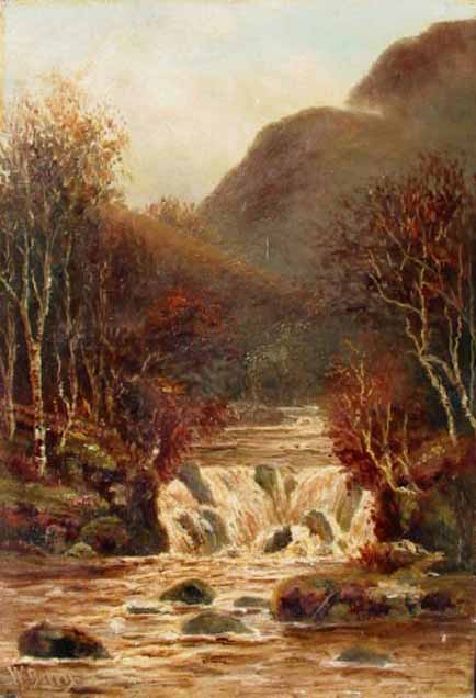 Painting, possibly of Perthshire, by William Barry