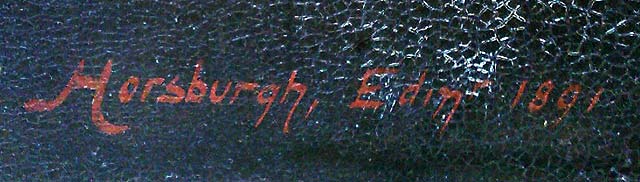 Signature on a painting by Horsburgh of a gentleman with a chain of office and papers - 1891