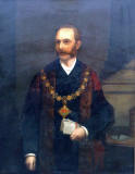 Painting by Horsburgh of a gentleman with a chain of office and papers - 1891