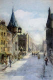 Watercolour Painting of Canongate, possibly early 1900s, by Thomas Millons