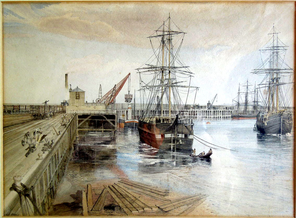 Painting by Weir  -  Granton West Pier, 1887