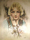 Portrait on silk by James Bacon & Sons