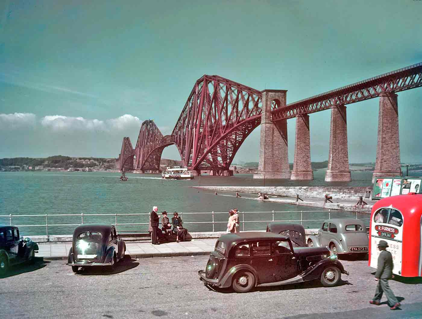 The Forth Bridge photographed from South Queensferry.  Photo taken by Kenneth F Balmain.  Date of the photo not known.