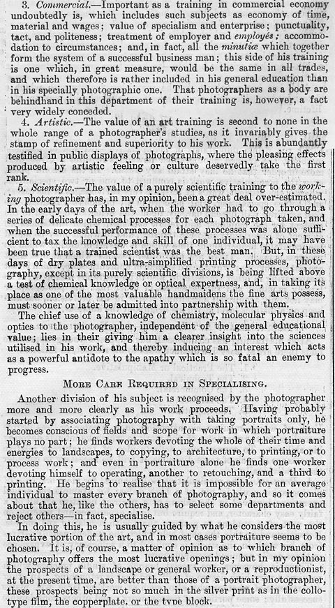 in Edinburgh, 1892 by E Howard Farmer  -  Deficiencies in the Training of Photographers  -  Page 3