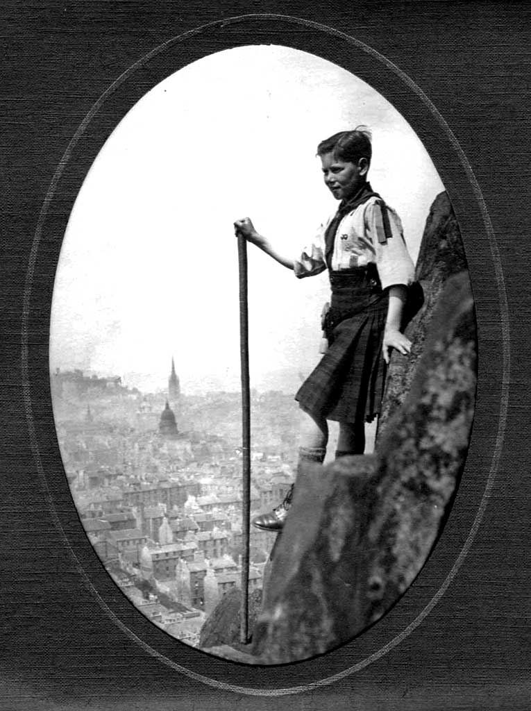Photograph from Fraser Studios  -  Background looking down on Edinburgh Old Town